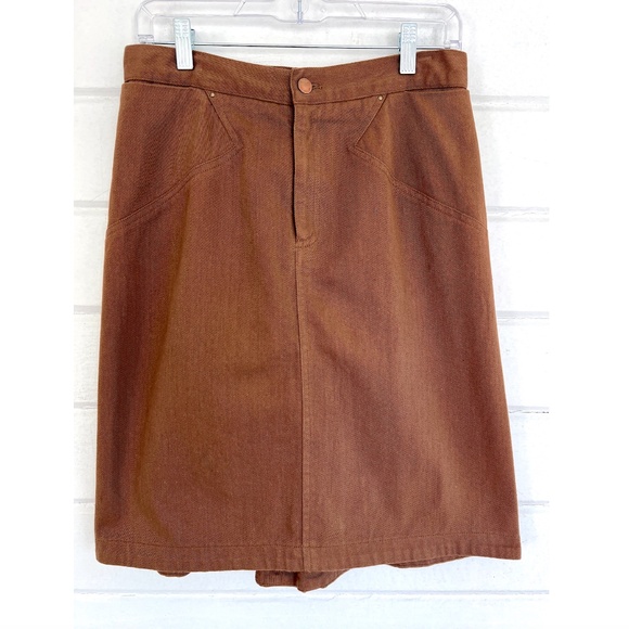 RACHEL COMEY Chestnut Brown Cotton Twill Short Skirt  - L - Picture 1 of 10